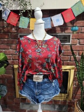 Free People Red Dock Street Top size S|P
